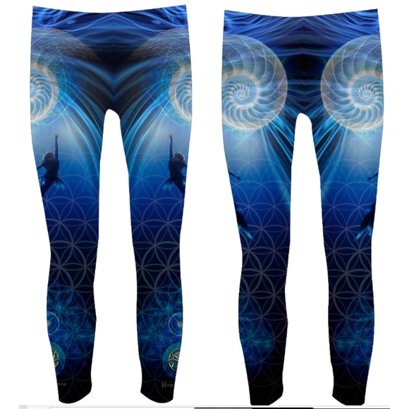 MERMAID PRINT LYCRA YOGA LEGGINGS - Picture 2 of 4